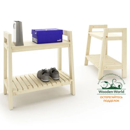 Тумба для обуви в стиле Лестница, 2 полки, 69х70х41,6 см, деревянная,СЛП-12 Тумба для обуви в стиле Лестница, 2 полки, 69х70х41,6 см, деревянная,СЛП-12