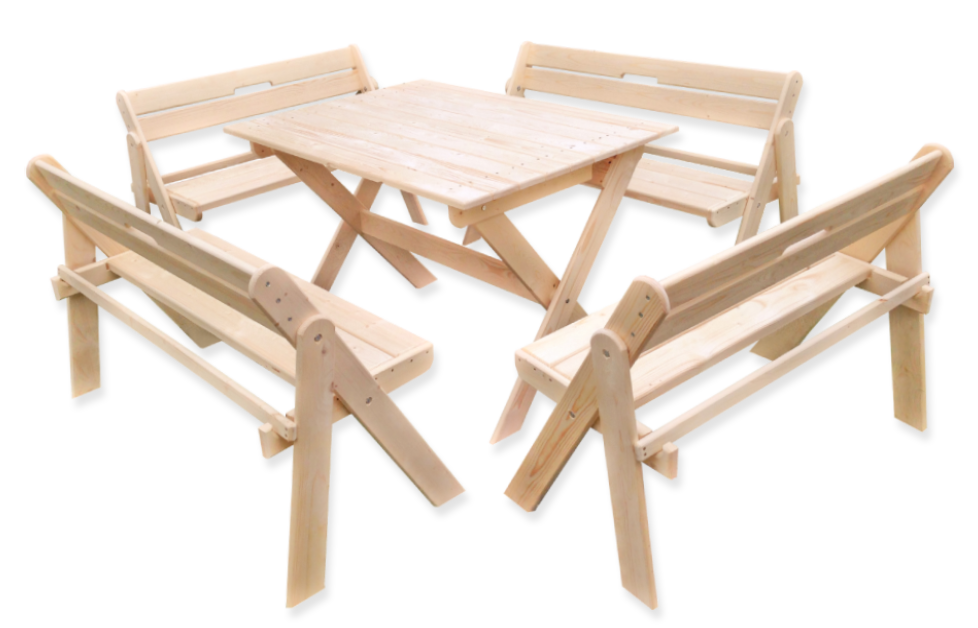 Комплекты деревянной садовой мебели