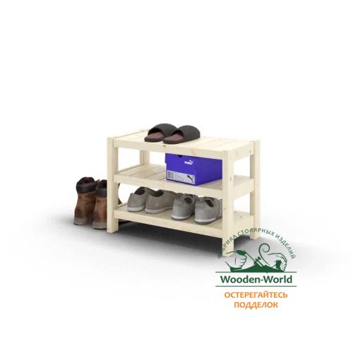 Тумба для обуви  Классическая, 3 полки, 72х35х48,5 см, деревянная, ХСК-17