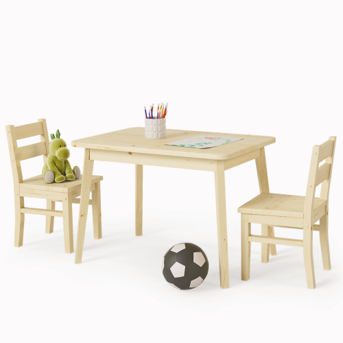Детский Стол и два стула деревянных, комплект на 2 ребенка (Столик 75х50 + 2 Стульчика), КМД-02