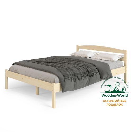 Кровать полутораспальная 1400х2000 из массива дерева в Классическом стиле, КК-07 Кровать полутораспальная 1400х2000 из массива дерева в Классическом стиле, КК-07