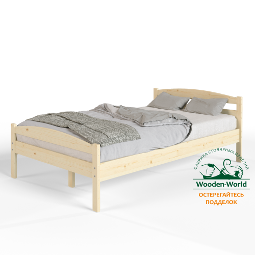 Кровать полутораспальная 1200х2000 с изножьем из массива дерева в Классическом стиле, КК-06 Кровать полутораспальная 1200х2000 с изножьем из массива дерева в Классическом стиле, КК-06