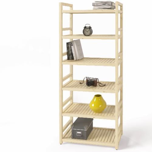 Стеллаж деревянный 6 полок, 165 х 70 х 35 см, Универсальный, СУ-04