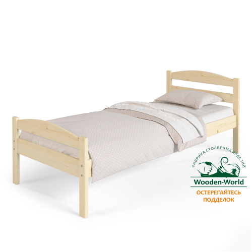 Кровать односпальная 800х1900 с изножьем из массива дерева в Классическом стиле, КК-02 Кровать односпальная 800х1900 с изножьем из массива дерева в Классическом стиле, КК-02