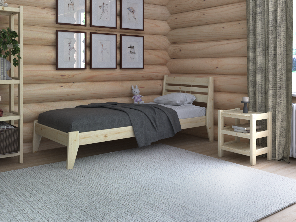 Деревянная односпальная кровать в интернет-магазине мебели steklorez69.ru