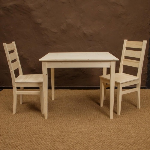 Комплект обеденной мебели деревянный (стол 90 см + 2 стула), КМО-01