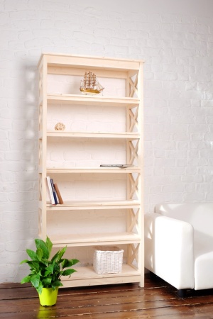 Стеллаж в стиле Прованс широкий, 7 полок, 195х89х40 см, деревянный, ХСП-01 Стеллаж в стиле Прованс широкий, 7 полок, 195х89х40 см, деревянный, ХСП-01
