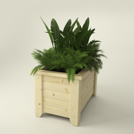 Кашпо 55х96х54 см в Скандинавском стиле (Ящик для цветов, Цветочник из дерева) деревянный, ДК-05