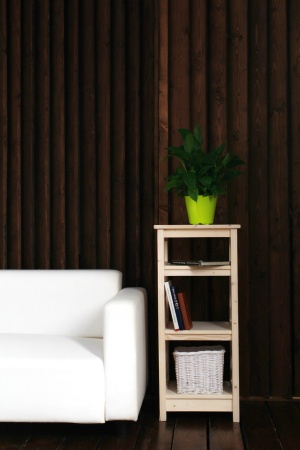 Этажерка в стиле Прованс узкая, 4 полки, 91х40х40 см деревянная, ХСП-09