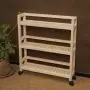 Этажерка узкая на колесиках деревянная, 3 полки, 75 х 70 х 17, Универсальная, СУ-34