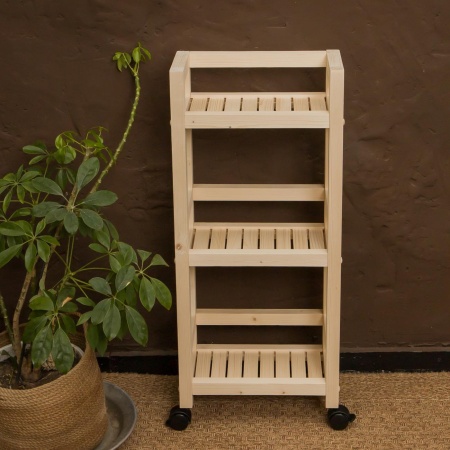 Тумба узкая на колесиках деревянная, 3 полки, 75 х 35 х 17, Универсальная, СУ-36 Тумба узкая на колесиках деревянная, 3 полки, 75 х 35 х 17, Универсальная, СУ-36