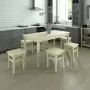 Комплект обеденной мебели деревянный (стол 150 см + 6 табуретов), КМО-14