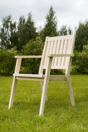 Кресло садовое с подлокотниками деревянное, МР-01