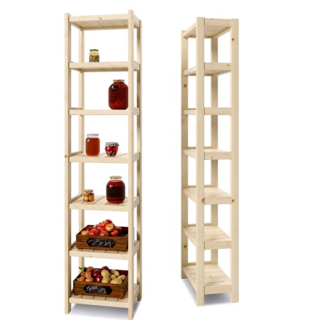 Стеллаж Классический 7 полок, 230х53х35 см, деревянный, ХСК-03 Стеллаж Классический 7 полок, 230х53х35 см, деревянный, ХСК-03