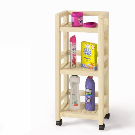 Тумба узкая на колесиках деревянная, 3 полки, 75 х 35 х 17, Универсальная, СУ-36 Тумба узкая на колесиках деревянная, 3 полки, 75 х 35 х 17, Универсальная, СУ-36