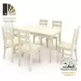 Комплект обеденной мебели деревянный (стол 150 см + 6 стульев), КМО-04