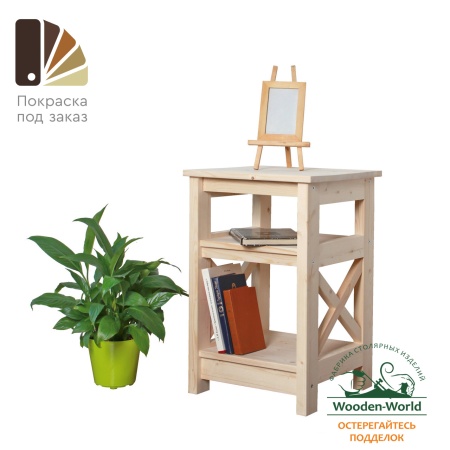 Тумба прикроватная в стиле Прованс , 3 полки, 61х40х40 см деревянная, ХСП-12