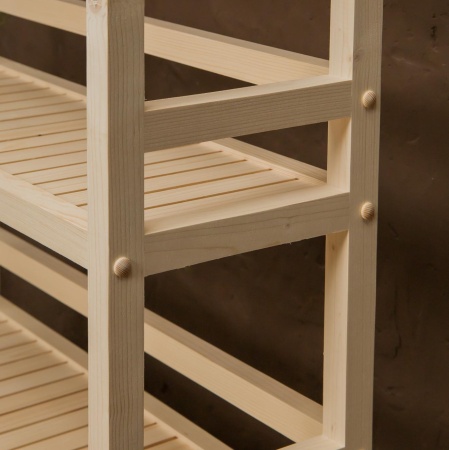 Этажерка на колесиках деревянная, 3 полки, 75 х 70 х 25, Универсальная, СУ-24