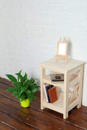 Тумба прикроватная в стиле Прованс , 3 полки, 61х40х40 см деревянная, ХСП-12