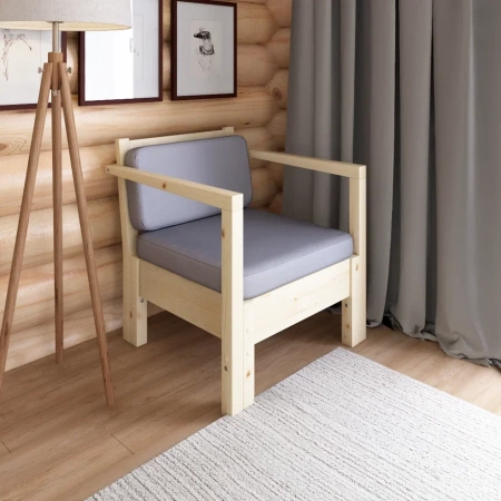 Кресло с подушками деревянное Лаунж, КМЛ-01