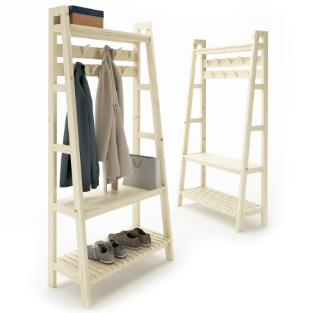 Прихожая с крючками в стиле Лестница  189х90х41,6 см, деревянная, ХСЛП-03