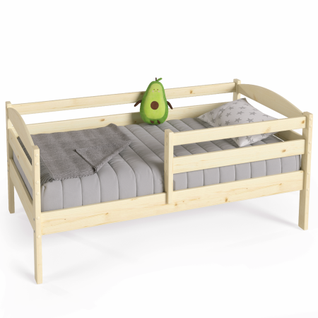 Кровать детская 800х1600 с бортиком из массива дерева в Классическом стиле, ККД-02