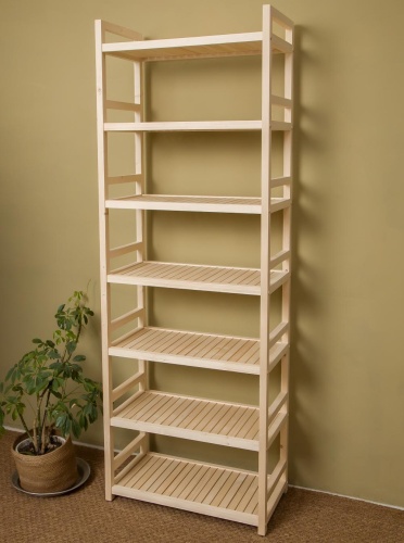 Стеллаж Универсальный 7 полок, 195х70х35 см, деревянный, СУ-01