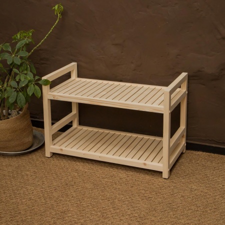 Стеллаж деревянный, тумба 2 полки, 45 х 70 х 35 см, Универсальный, СУ-16