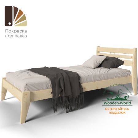 Кровать односпальная 90х200 см деревянная в Скандинавском стиле, ХКС-02