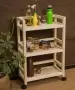 Этажерка на колесиках деревянная, 3 полки, 75 х 52 х 25, Универсальная, СУ-25