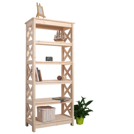 Этажерка в стиле Прованс средняя, 6 полок, 165х71х40 см деревянная, ХСП-05