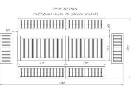 Купить  Комплект дачной мебели на 16-18 человек 300 см (2 стола, 6 лавок) деревянный, КМР-29