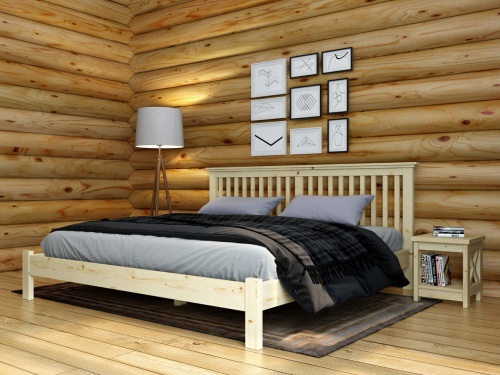 Кровать двухспальная 200х200 см деревянная Прованс, КР-11