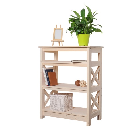 Этажерка в стиле Прованс средняя, 4 полки, 91х71х40 см деревянная, ХСП-08