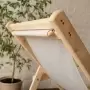 Шезлонг с светло-серой тканью и подлокотниками, деревянный, складной, МС-15-СС