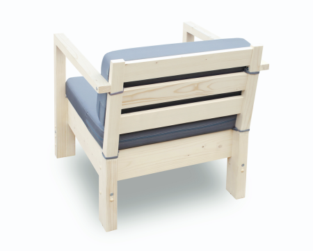 Кресло с подушками деревянное Лаунж, КМЛ-01