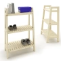 Этажерка для обуви в стиле Лестница, 3 полки, 109х70х41,6 см деревянная, ХСЛП-10