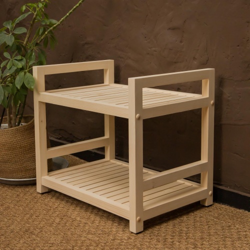 Стеллаж деревянный, тумба 2 полки, 45 х 52 х 35 см, Универсальный, СУ-17