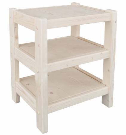 Тумба прикроватная Классическая, 3 полки, 41х35х49 см (полки из щита) деревянная, ХСК-19