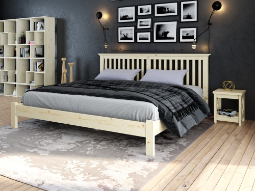 Кровать двухспальная 200х200 см деревянная Прованс, КР-11