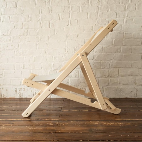 Шезлонг с светло-серой тканью, деревянный, складной, МС-14-СС Шезлонг с светло-серой тканью, деревянный, складной, МС-14-СС