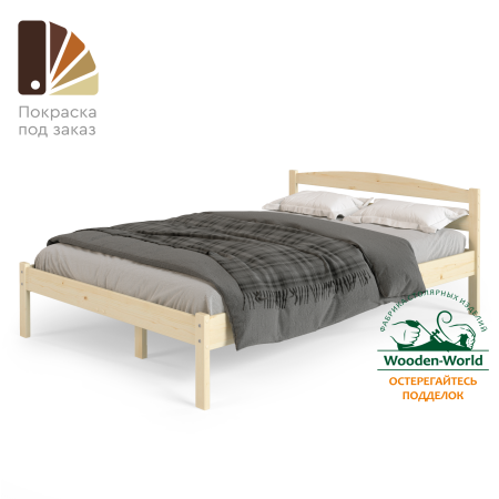 Кровать полутораспальная 1400х2000 из массива дерева в Классическом стиле, КК-07