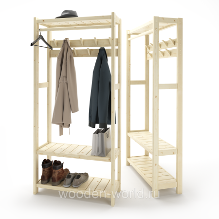 Прихожая Классик 194х91х35 см, деревянная, ХСКП-07