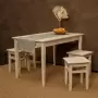 Комплект обеденной мебели деревянный (стол 120 см + 4 табурета), КМО-13