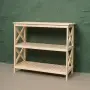 Этажерка Прованс Лайт широкая, 3 полки, 77х86х38 см, деревянная СП-36