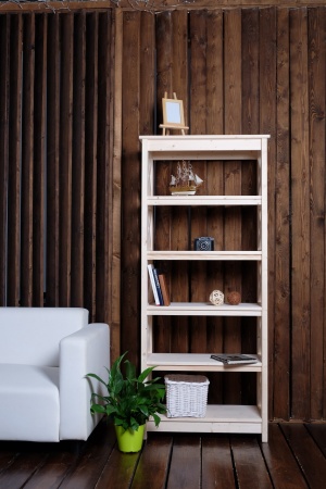 Этажерка в стиле Прованс средняя, 6 полок, 165х71х40 см деревянная, ХСП-05