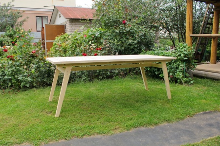 Купить  Комплект дачной мебели на 8 человек 200 см (Стол, 2 лавки) деревянный, КМР-23