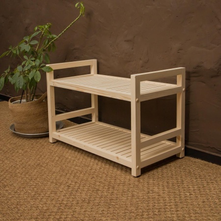 Стеллаж деревянный, тумба 2 полки, 45 х 70 х 35 см, Универсальный, СУ-16