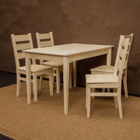 Комплект обеденной мебели деревянный (стол 120 см + 4 стула), КМО-03