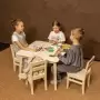 Детский Стол Большой и 4 стула деревянных, комплект на 4 ребенка (Столик 75х75 см + 4 Стульчика), КМД-05